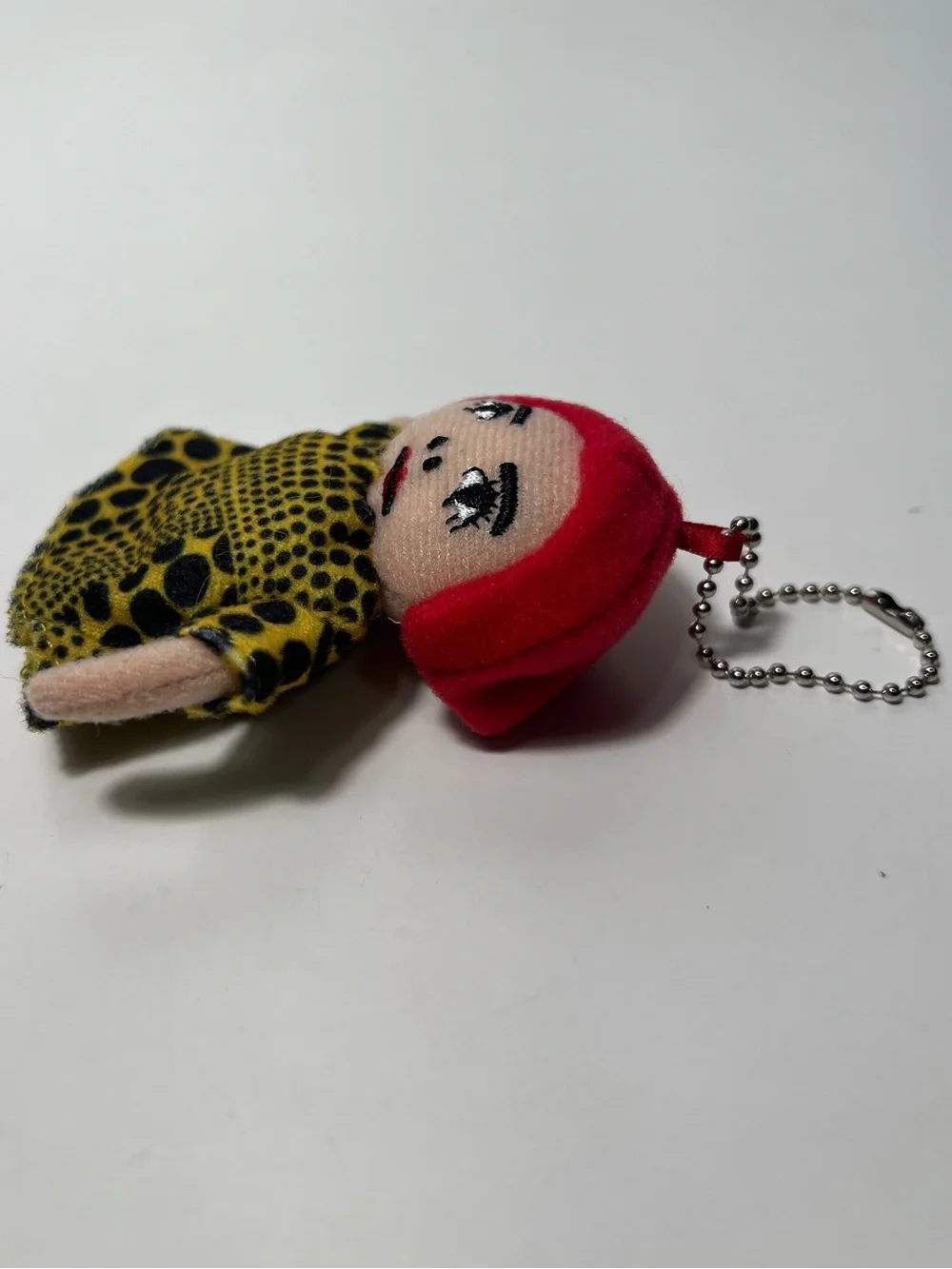 Yayoi Kusama Polka Dot Plush Artist Doll Mascot Bag Charm Keychain